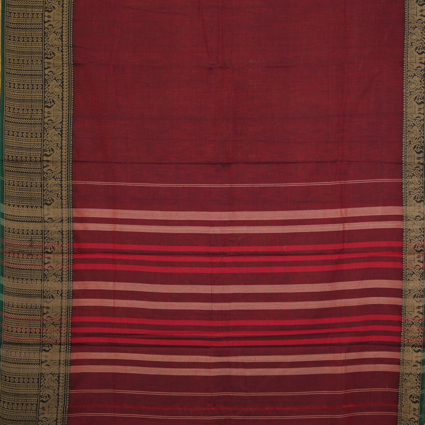 Elephant Border - Narayanavanam Mercerized Cotton
