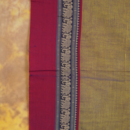 Elephant Small Border - Narayanavanam Mercerized Cotton