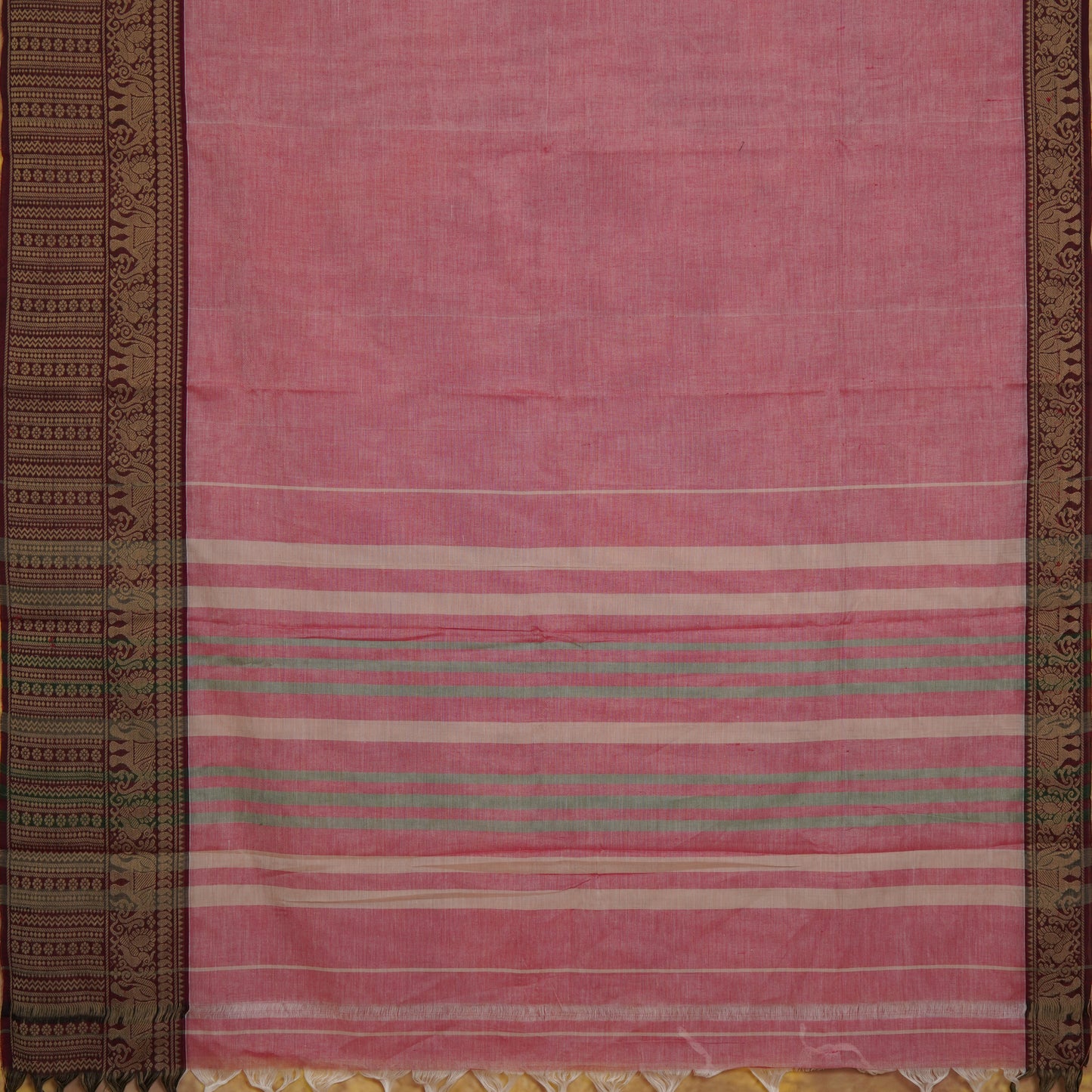 Elephant Border - Narayanavanam Mercerized Cotton