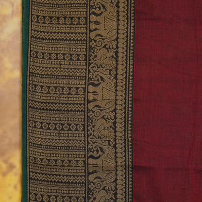 Elephant Border - Narayanavanam Mercerized Cotton