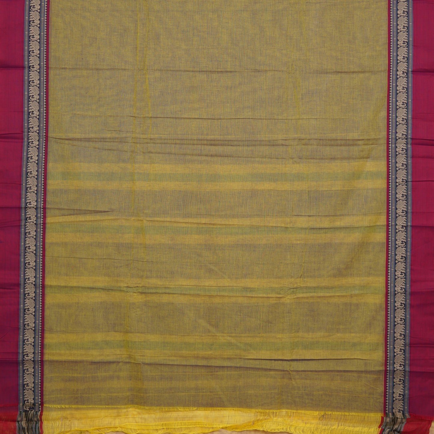 Elephant Small Border - Narayanavanam Mercerized Cotton